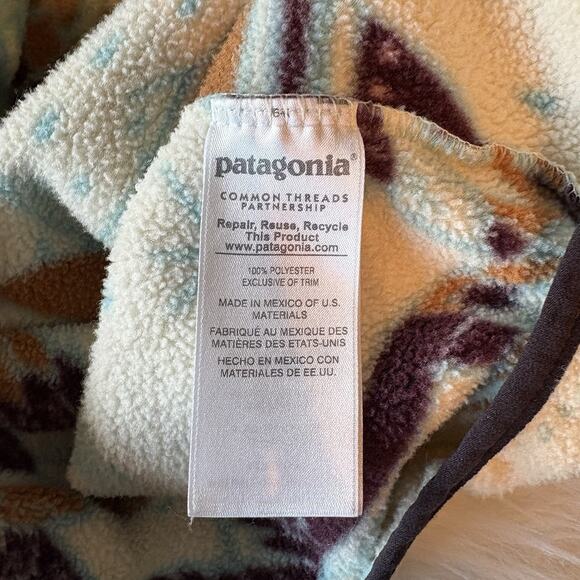 Patagonia Synchilla 1/4 Snap-T Fleece Pullover Harvest Moon Owl Women’s L Rare - Picture 5 of 9